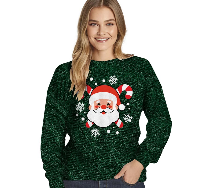 Translation missing: en.Jersey Navidad Papa Noel con Purpurina para mujer