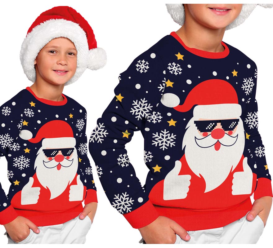 Jersey Navidad Papá Noel cool para niños