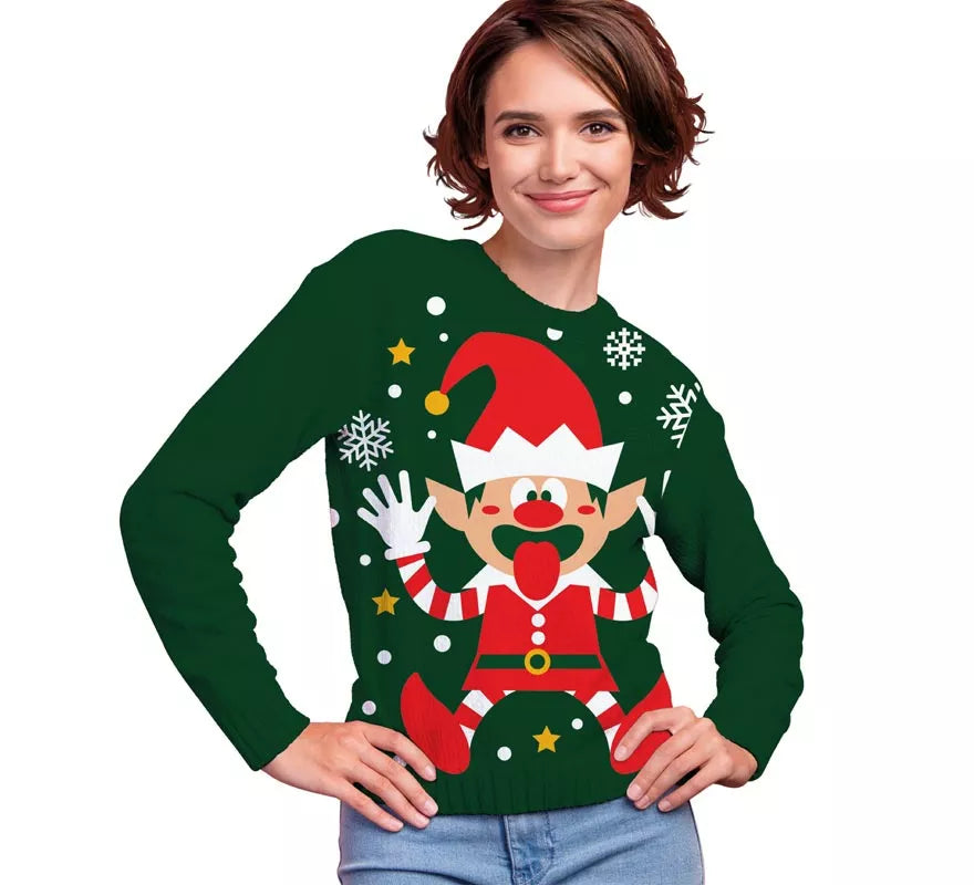 Translation missing: en.Jersey Navideño de Elfo para mujer