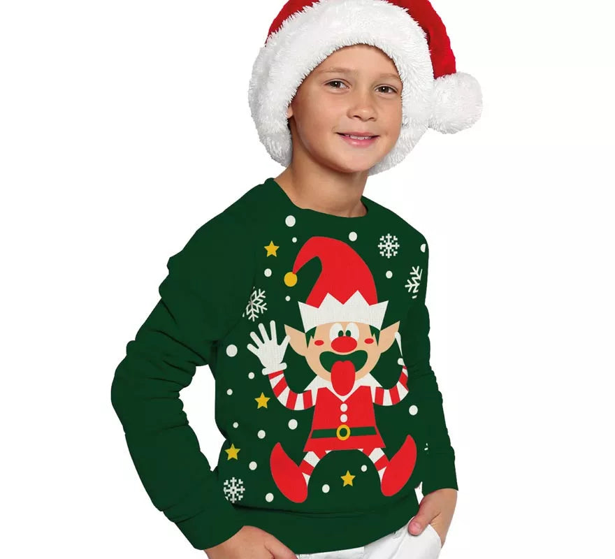 Translation missing: en.Jersey Navideño de Elfo para niños