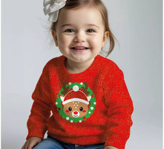 Baby Glitter Reindeer Christmas Sweater