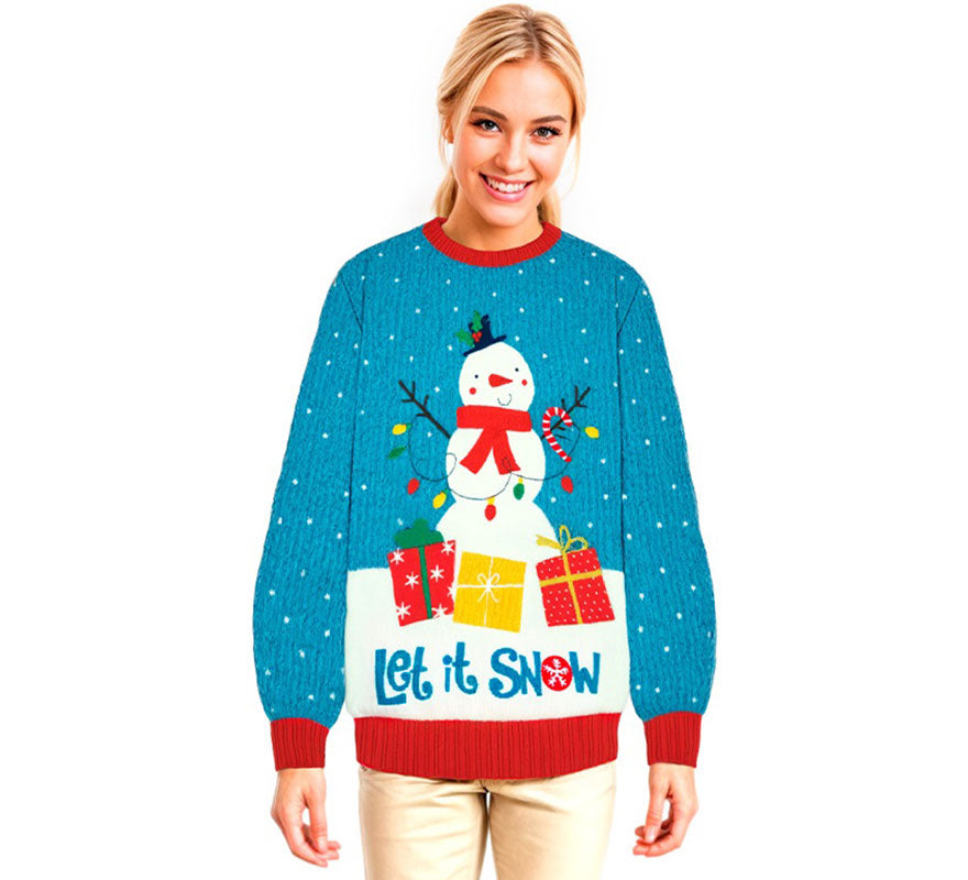 Translation missing: en.Jersey Navideño Muñeco de Nieve con Luces para adulto