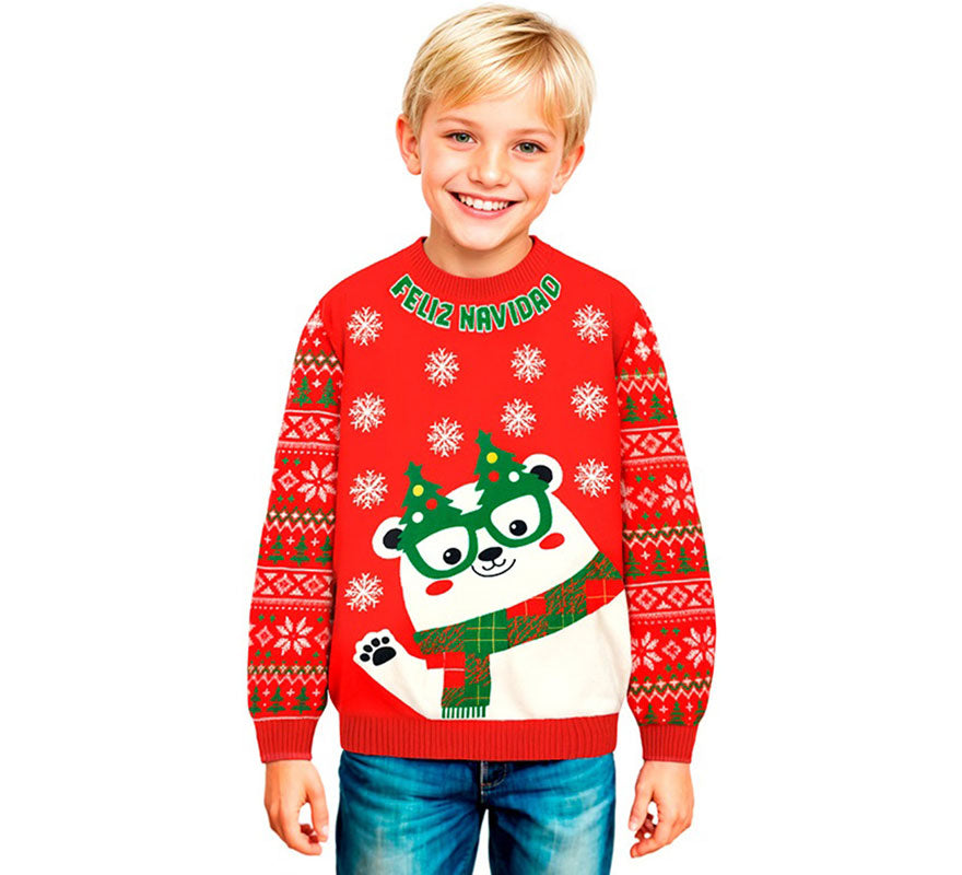 Translation missing: en.Jersey Navideño Osito Polar para niños
