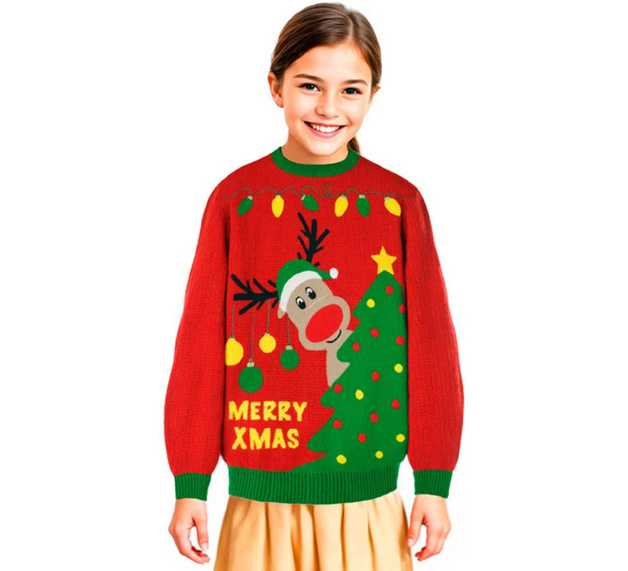 Translation missing: en.Jersey Navideño Renito con Luces para niños