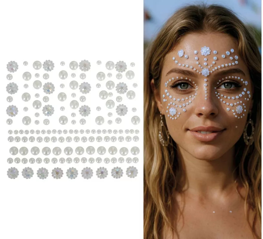 Joyas Adhesivas Faciales de Perlas
