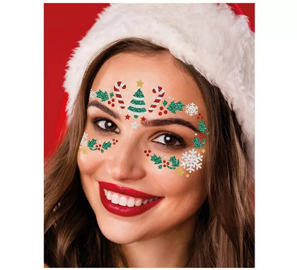 Joyas Faciales Adhesivas Árbol de Navidad