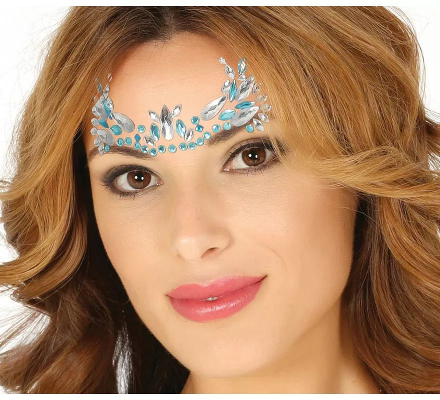Joyas Faciales Adhesivas Azuladas