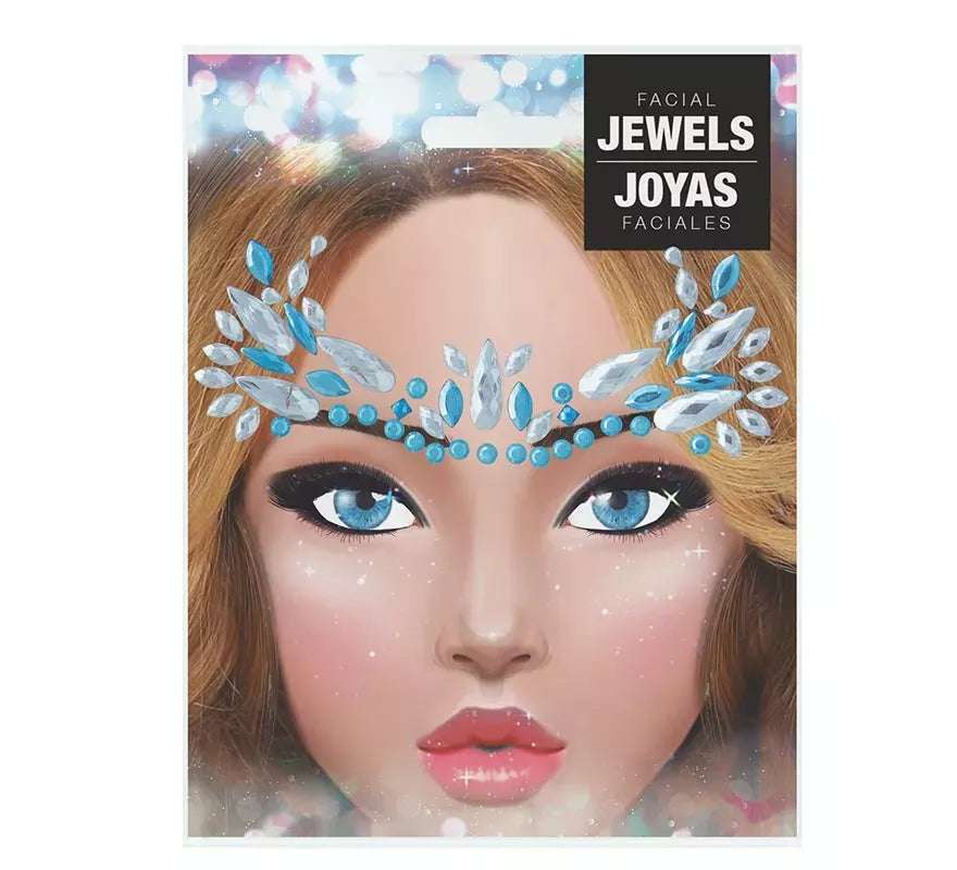 Joyas Faciales Adhesivas Azuladas