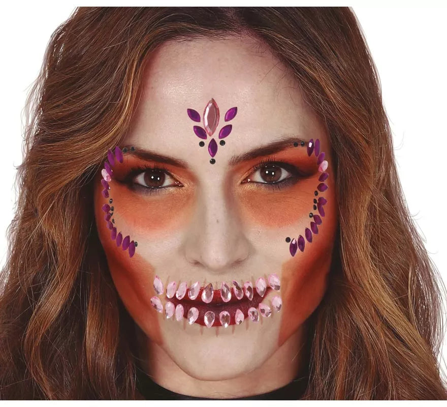 Translation missing: en.Joyas Faciales Adhesivas de Calavera Lila