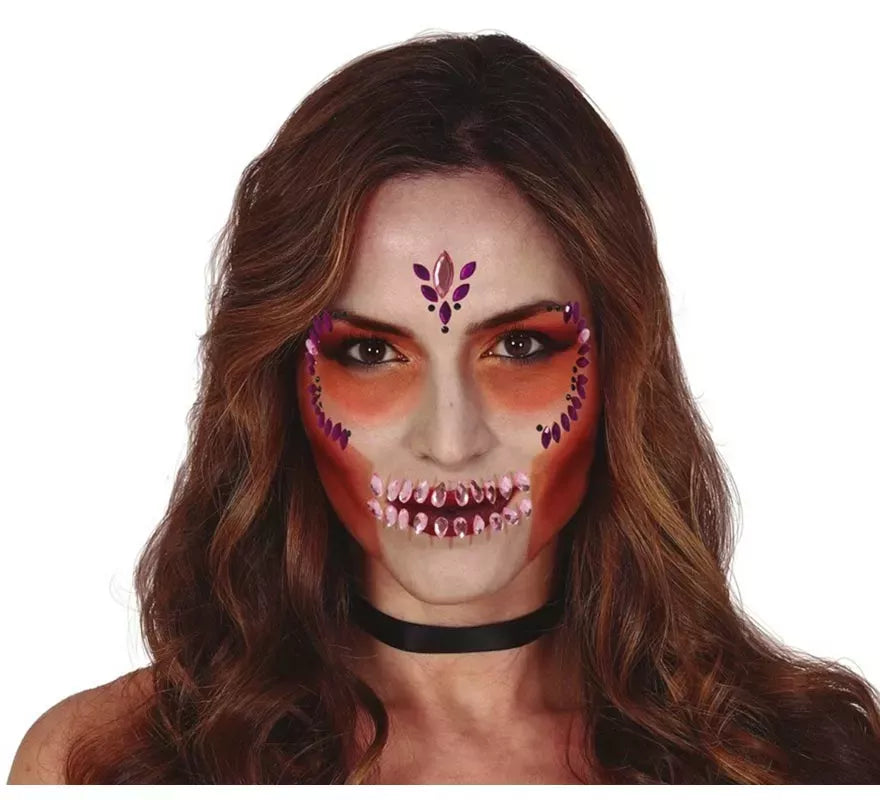 Translation missing: en.Joyas Faciales Adhesivas de Calavera Lila