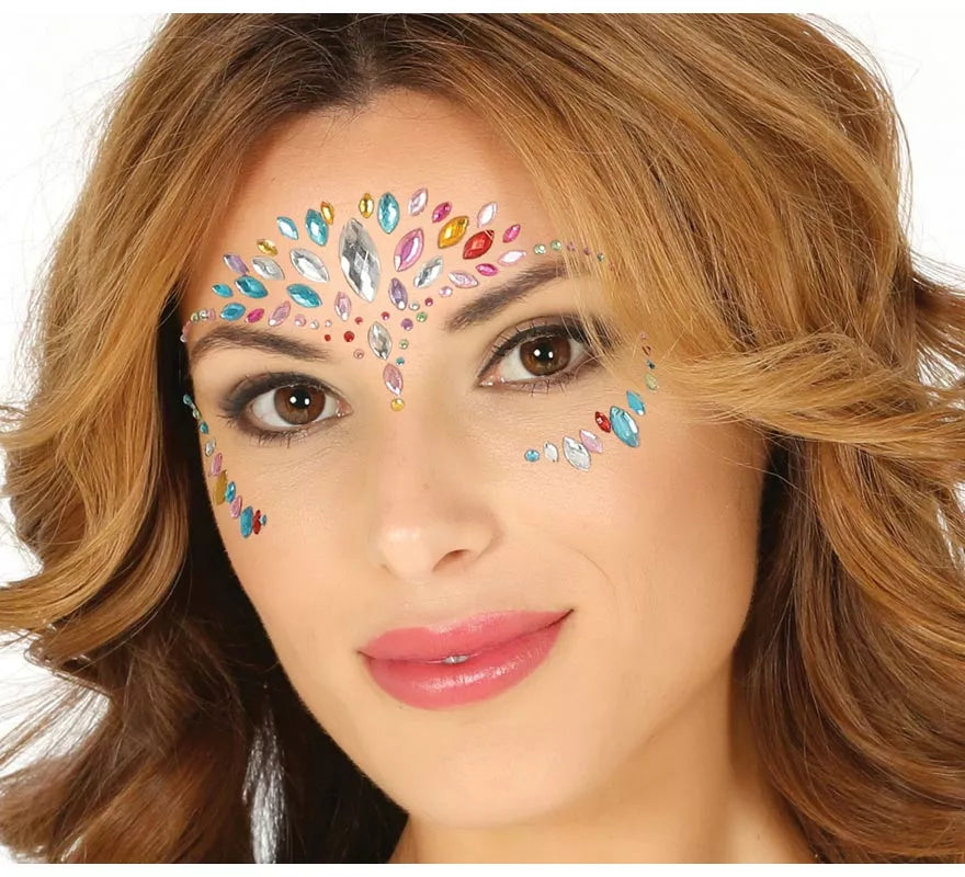 Joyas Faciales Adhesivas Multicolor