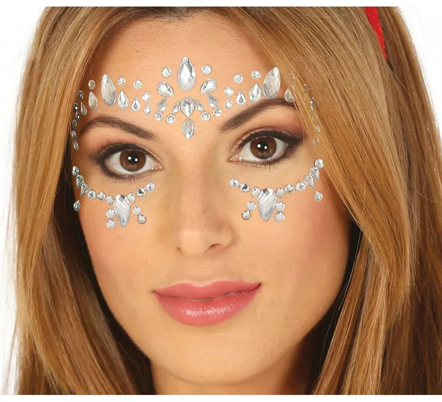 Joyas Faciales Adhesivas Plateadas