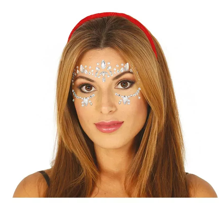 Joyas Faciales Adhesivas Plateadas