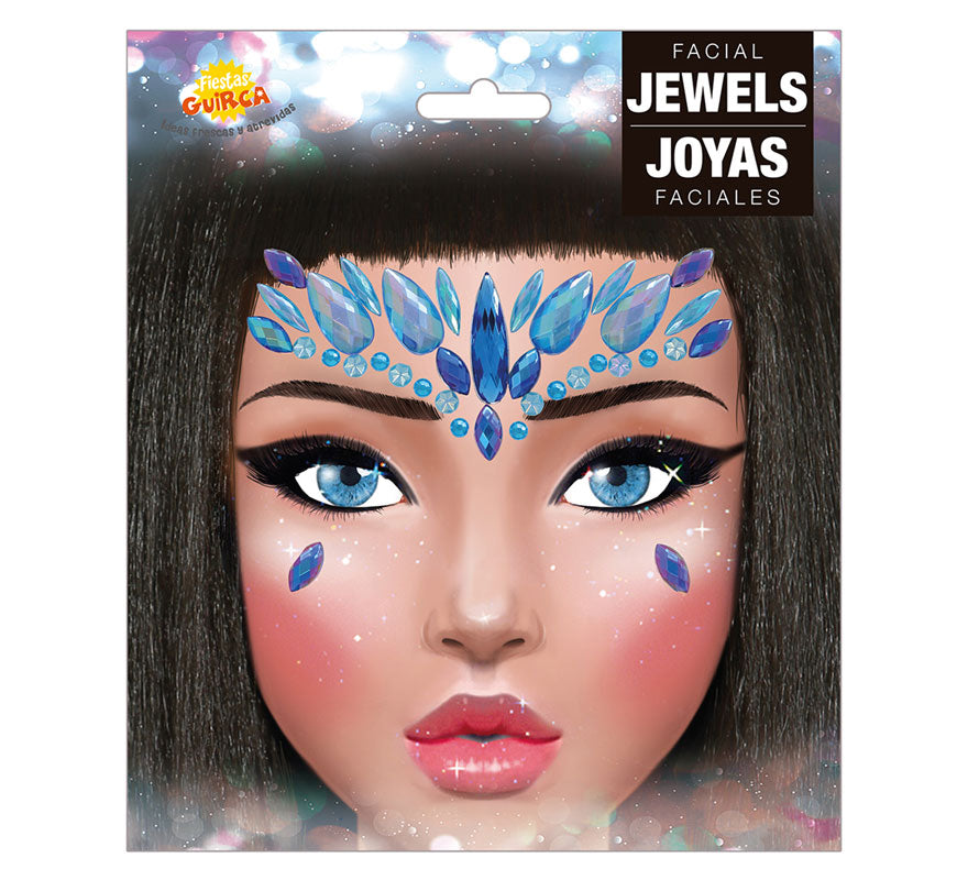 Joyas Faciales Azules Adhesivas