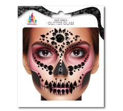 Facial Jewelry Skull Fashion Black gems for adults