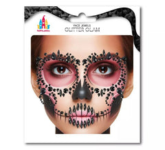 Facial Jewelry Skull Fashion Black gems for adults