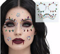 Joyas Faciales Calavera multicolor Adhesivas de 13x15 cm