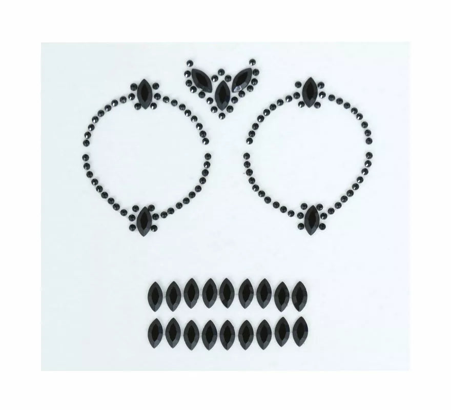 Translation missing: en.Joyas Faciales Calavera negro Adhesivas de 13x15 cm
