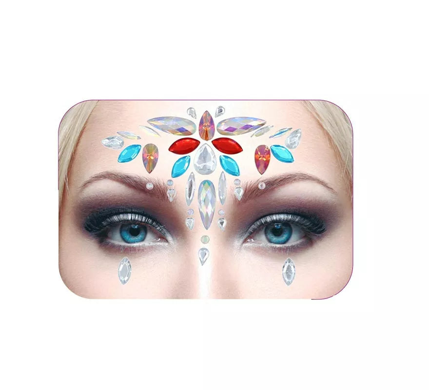 Translation missing: en.Joyas Faciales gotas azul y rojo brillantes