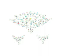 Facial Jewelry silver drops with holographic effect