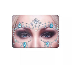 Facial Jewels shiny silver and blue drops