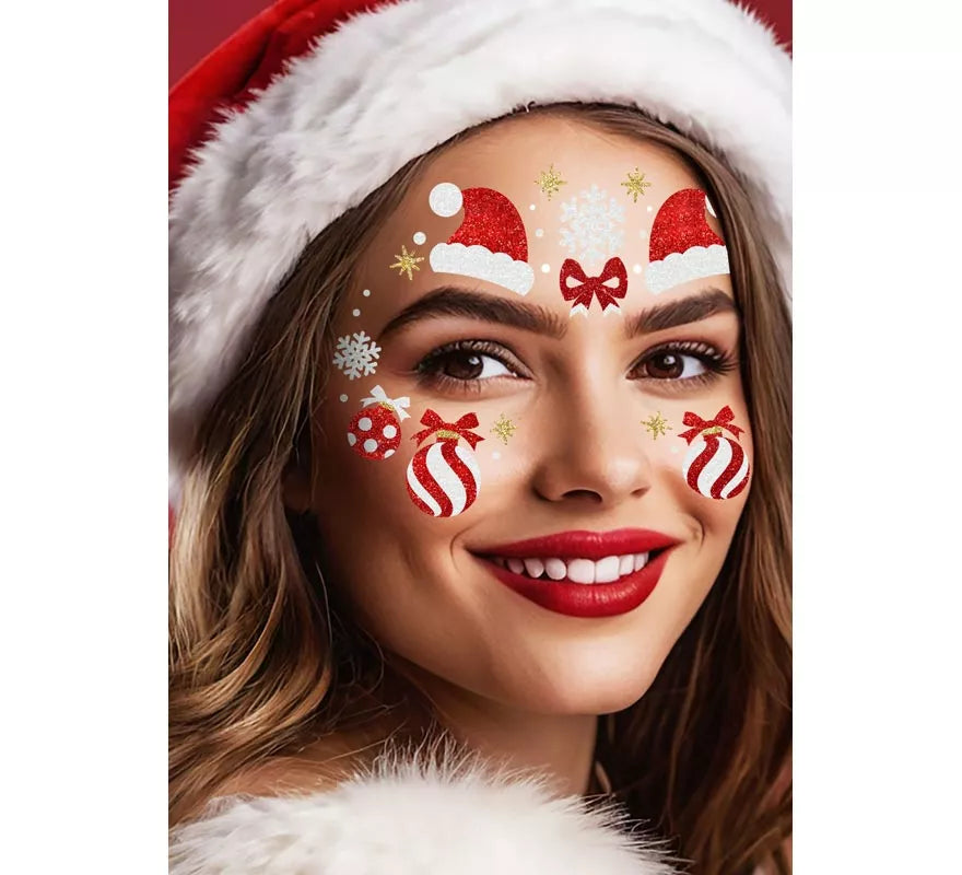 Joyas Faciales Papá Noel con Purpurina