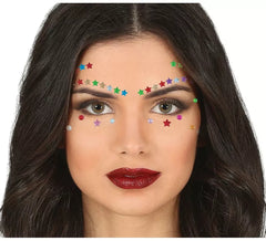 Facial Jewelry Eyelashes and Eyebrows Multicolored Stars