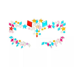 Facial jewels rhombuses and multicolored stars