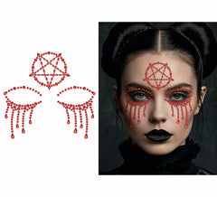 Adhesive Satanic Face Jewelry 13x15 cm