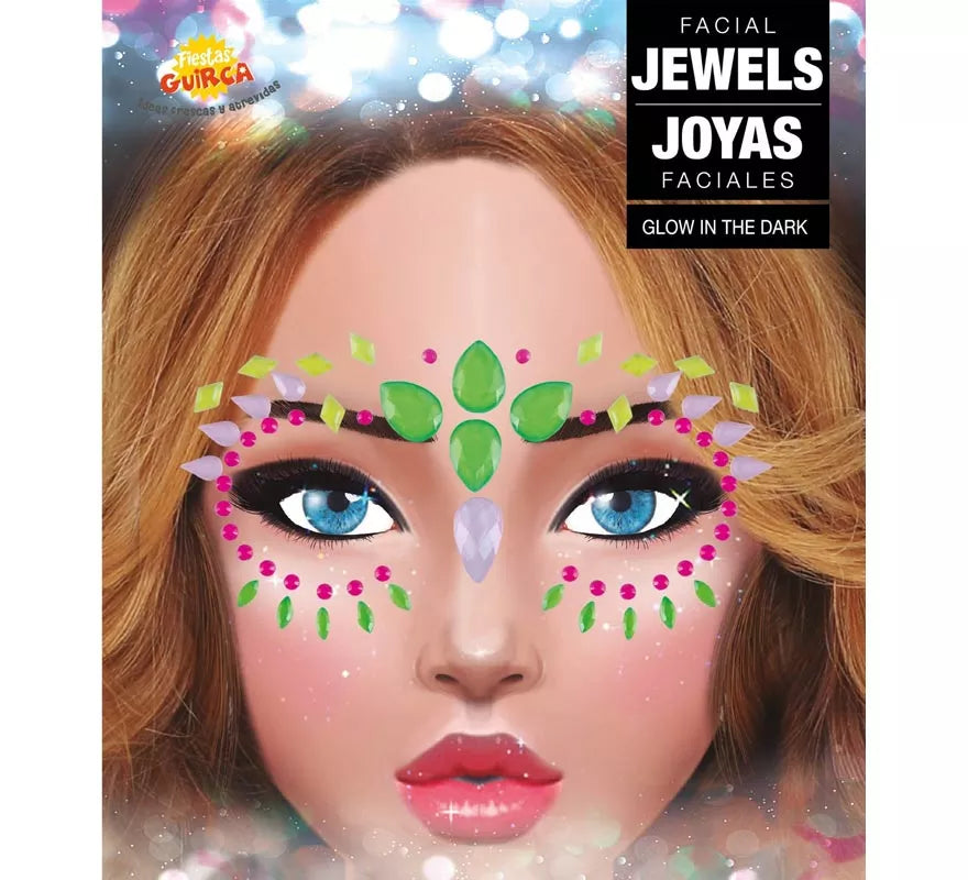 Joyas Faciales verde neón