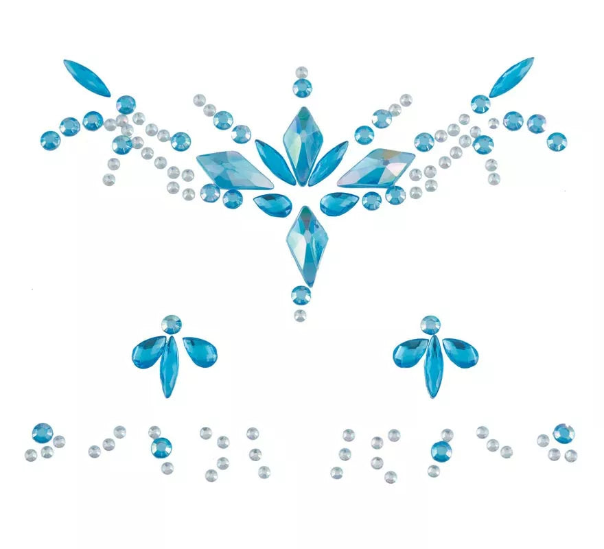 Joyas Faciales y Uñas azul Diamantes elegantes