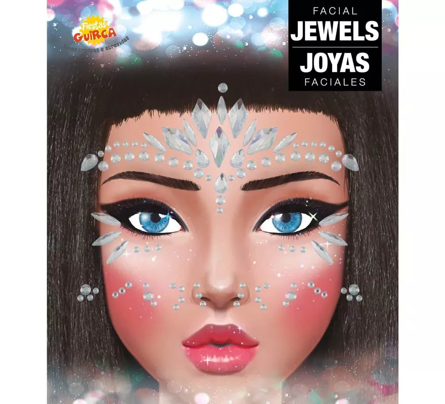 Joyas Faciales y Uñas plateado Diamantes elegantes