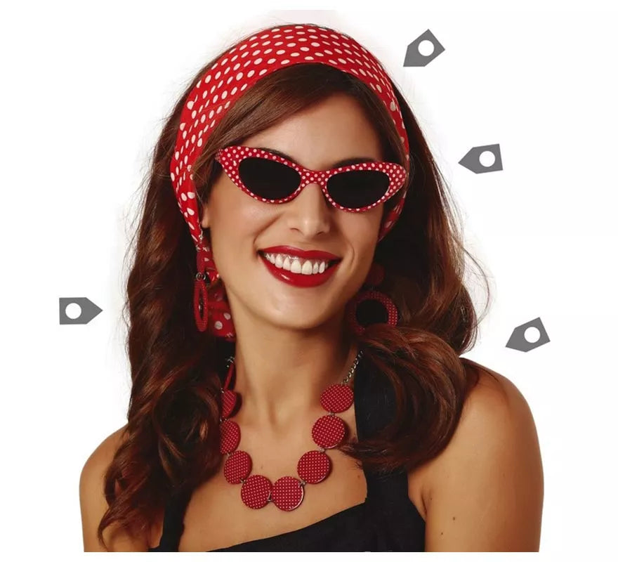 Translation missing: en.Kit Años 50: Cinta cabeza, Gafas, Pendientes y Collar