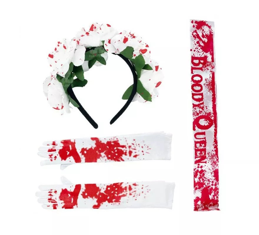 Kit Bloody Queen: Diadema, Banda y Guantes