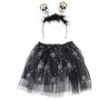 Kit Calaveras Blanco y Negro Infantil: Tutú y Diadema