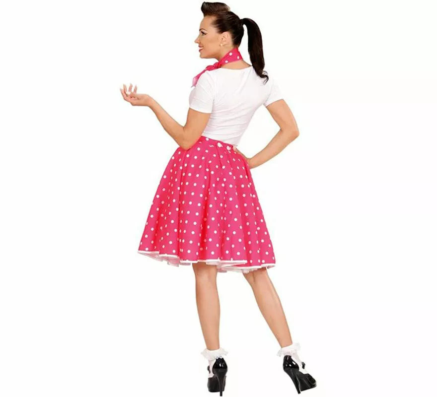 Translation missing: en.Kit Chica Pin Up Años 50 rosa para mujer: falda y pañuelo