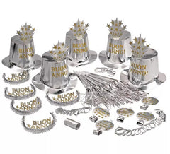 Buon Anno Silver Party Favor Kit for 10 people