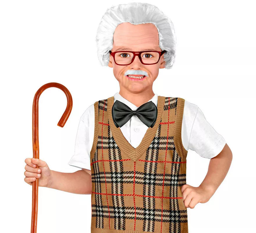 Translation missing: en.Kit de Abuelo Infantil: Casquete con Pelo, Bigote y Gafas
