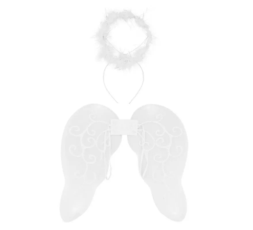 Translation missing: en.Kit de Ángel Blanco Infantil: Diadema y Alas de 45x42 cm