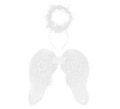 Children's White Angel Kit: Headband and Wings 45x42 cm