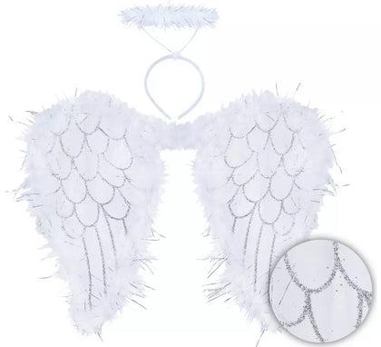 Kit de Ángel: Diadema con Halo y Alas de 40x50 cm