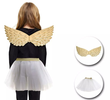 Kit de Ángel dorado infantil: Tutú y Alas