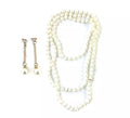 Kit de años 20 blanca: Collar de Perlas y Pendientes