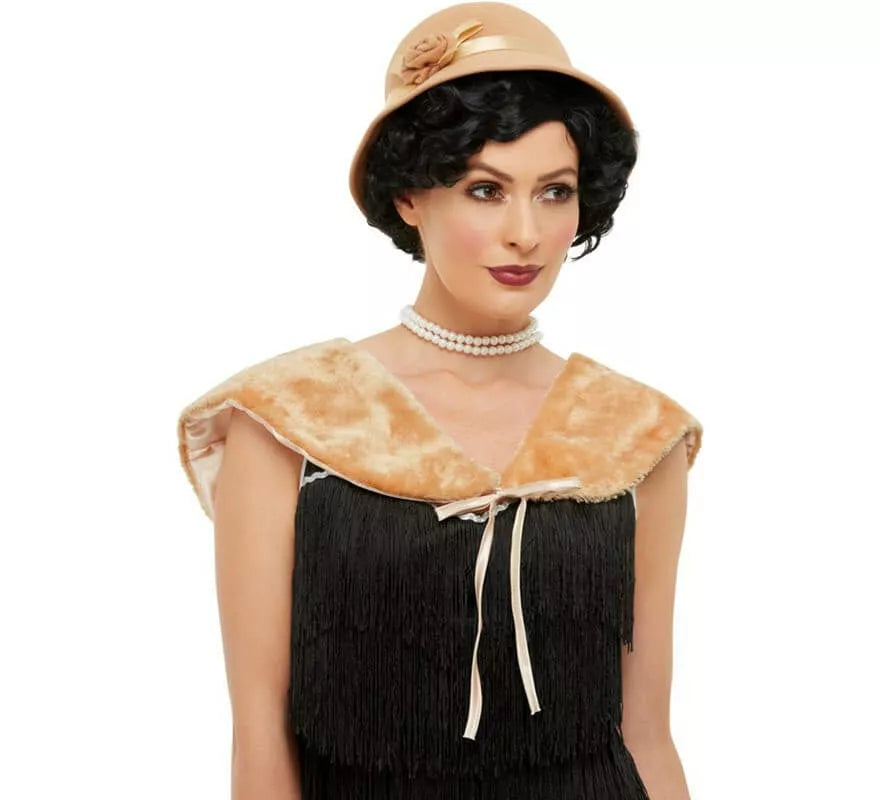 Kit de Años 20 Crema: Sombrero y Estola