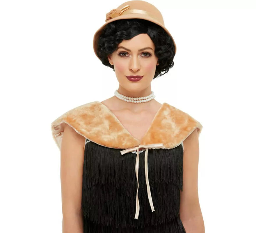 Kit de Años 20 Crema: Sombrero y Estola