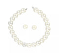 Kit de años 50 blanco: Collar de Perlas y Pendientes