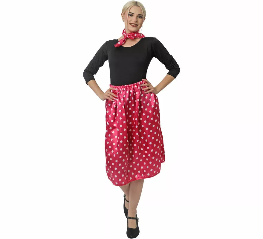 Kit de Años 50 de rasete para mujer: Pañuelo y Falda