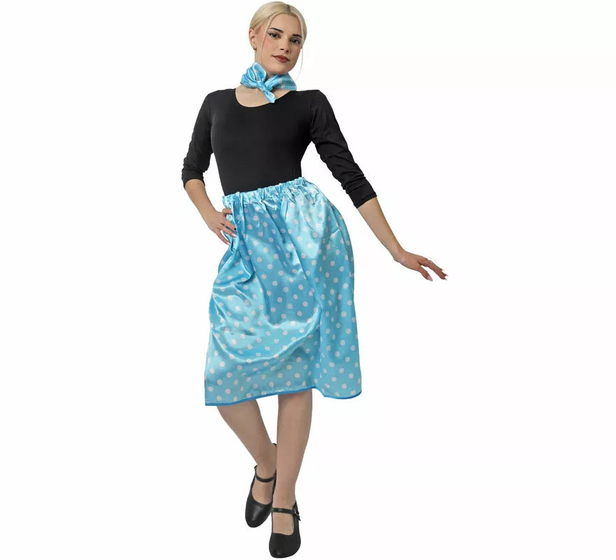 Kit de Años 50 de rasete para mujer: Pañuelo y Falda