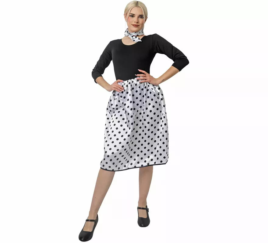 Kit de Años 50 de rasete para mujer: Pañuelo y Falda