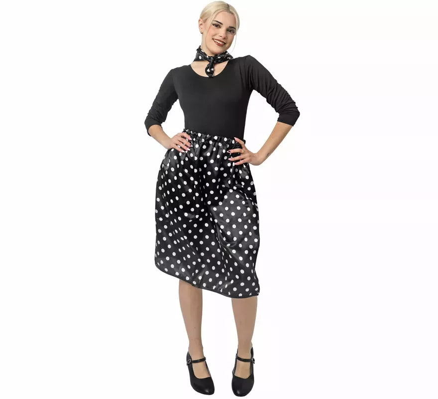 Kit de Años 50 de rasete para mujer: Pañuelo y Falda